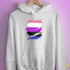 Genderfluid Pride Flag Ripped Reveal Hoodie - White